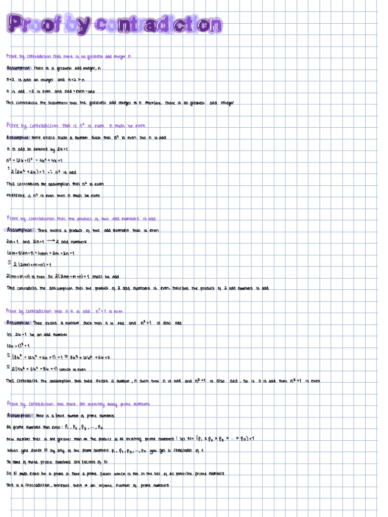 Proof by Contradiction A Level Maths Edexcel | PDF | Arithmetic ...