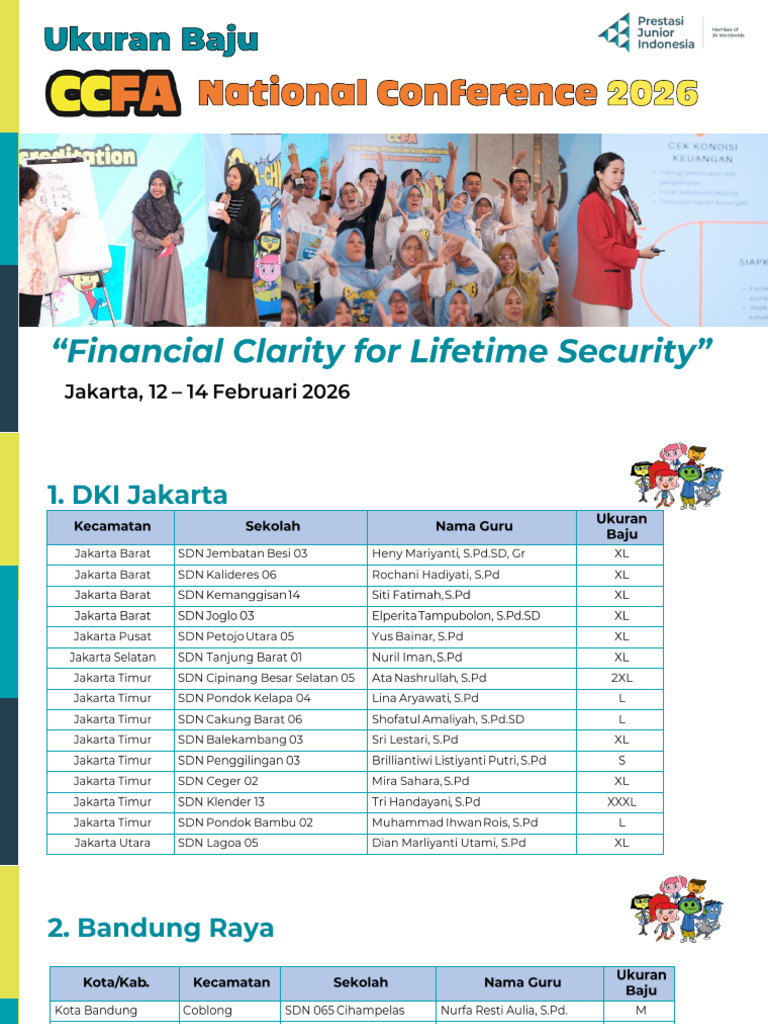 Ukuran Baju CCFA National Conference 2026 | PDF