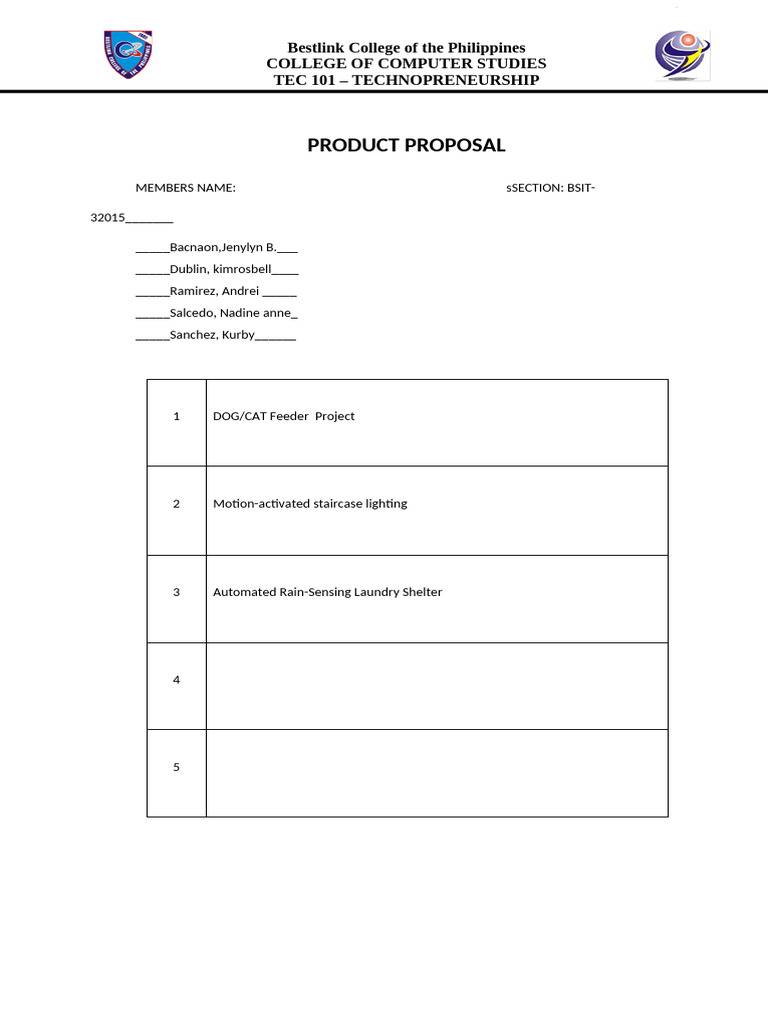 TEMPLATES Product Proposal1 | PDF