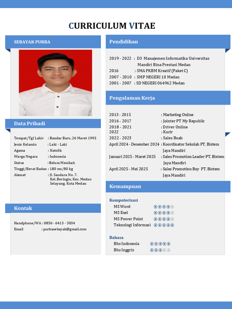 CV Sebayak Purba | PDF
