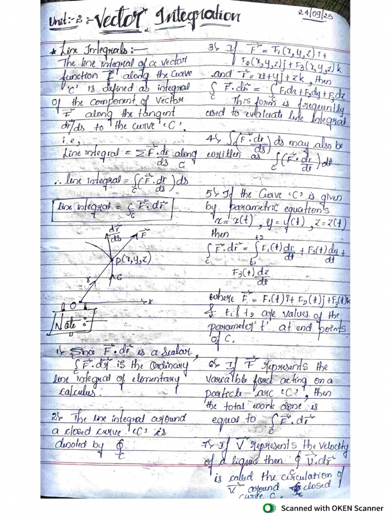 Unit 2 Vector Integration | PDF