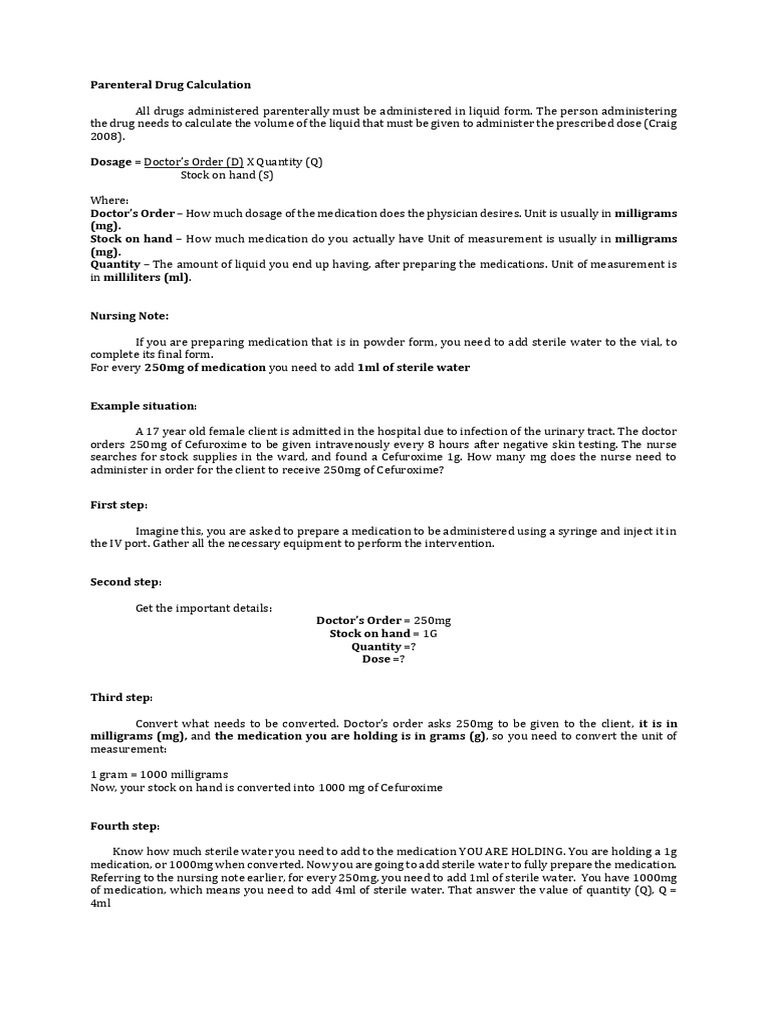 IV and Medication Calculation | PDF | Dose (Biochemistry) | Chemistry