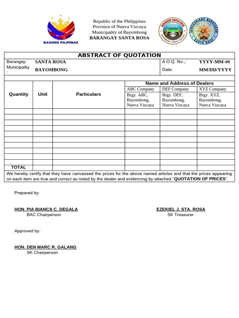 Abstract of Quotation Revised | PDF