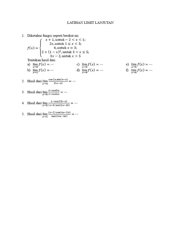 Latihan Limit Lanjutan | PDF