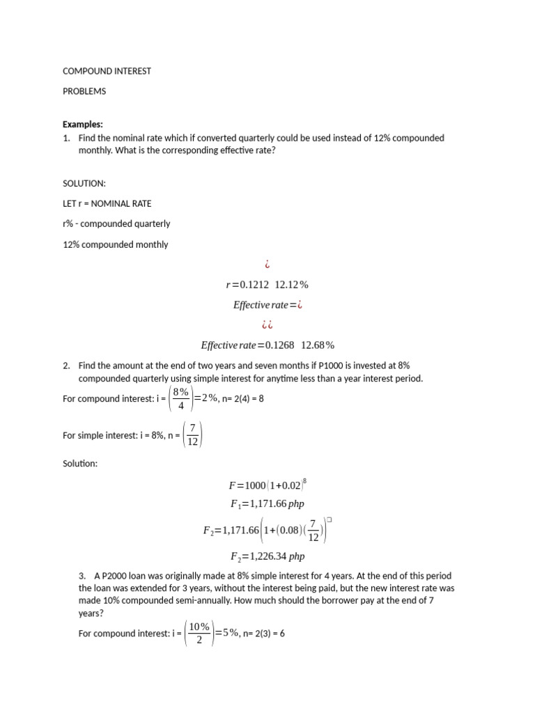 Compound Interest | PDF | Interest | Compound Interest