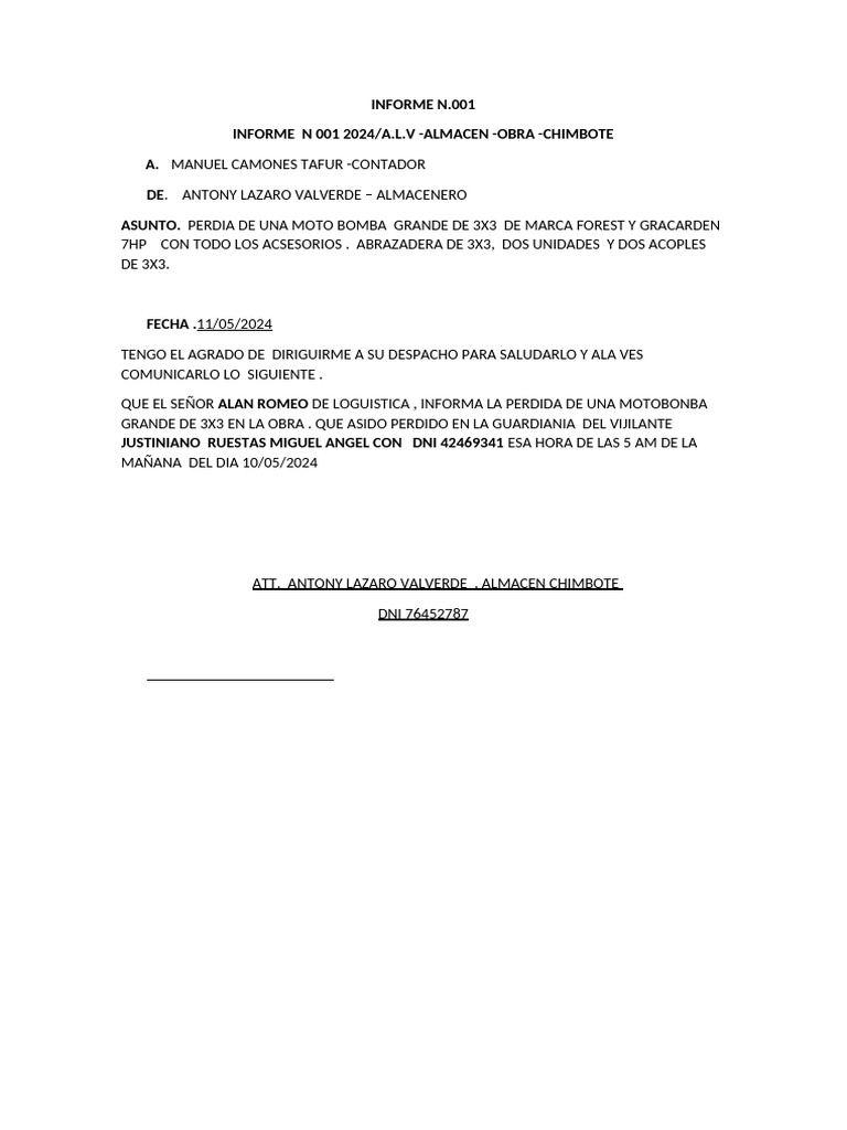 INFORME 009 | PDF