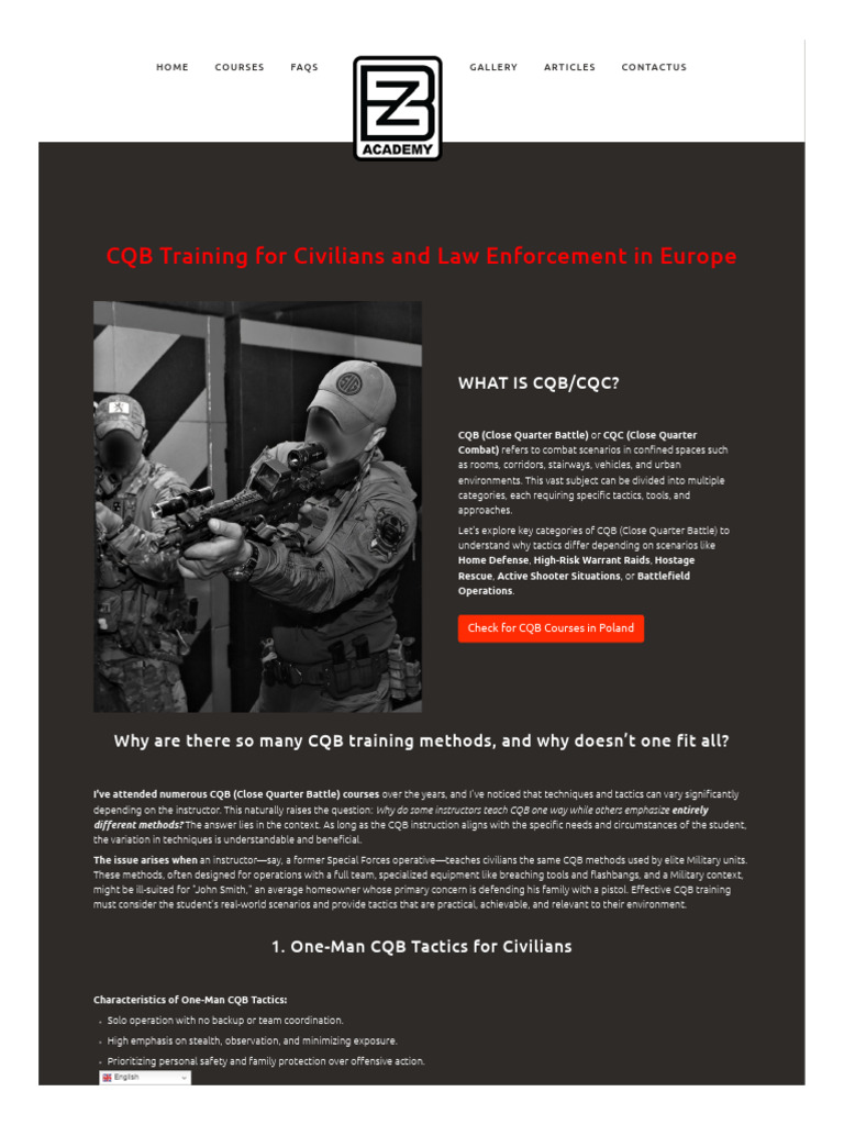 BZ Academy Com CQB Close Quarter Battle | PDF | Military | Swat