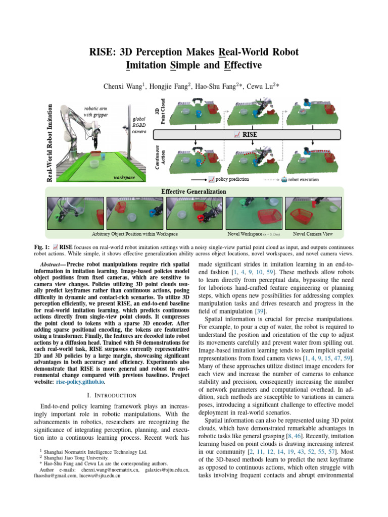 RISE--3D Perception Makes Real-World Robot Imitation Simple and ...