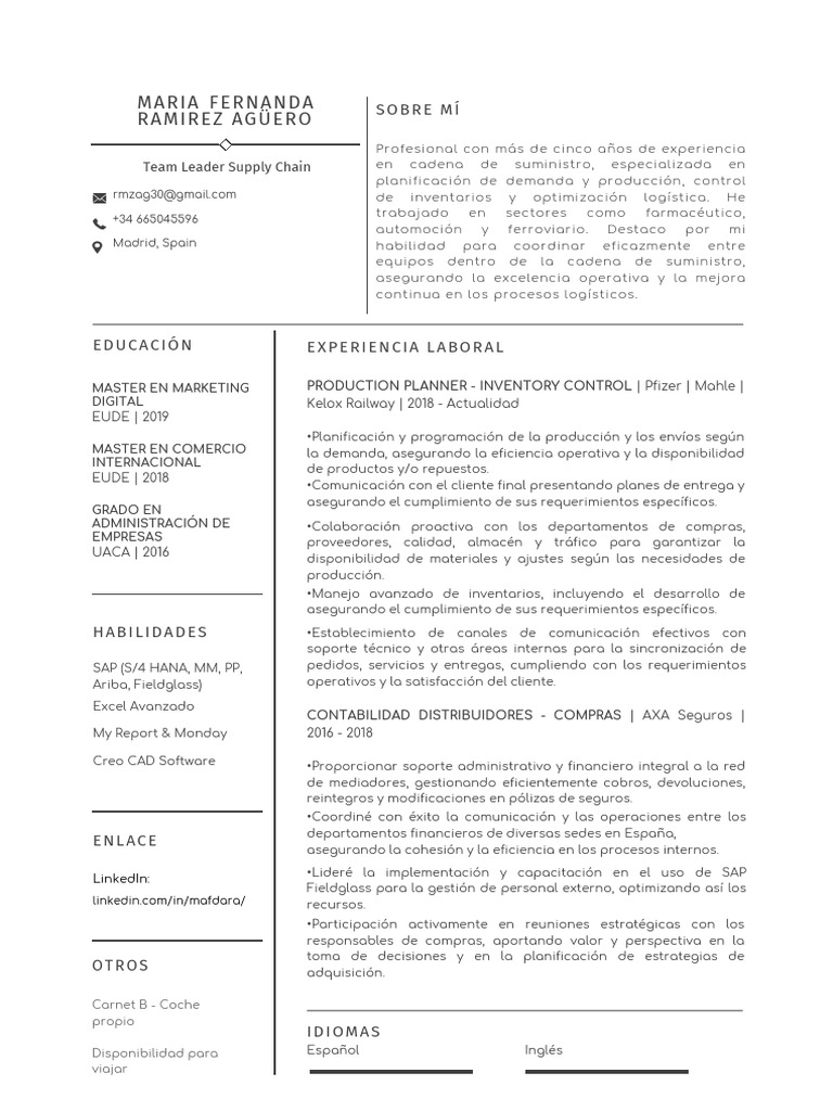 CV OCT MFRA | PDF | Logística | Business