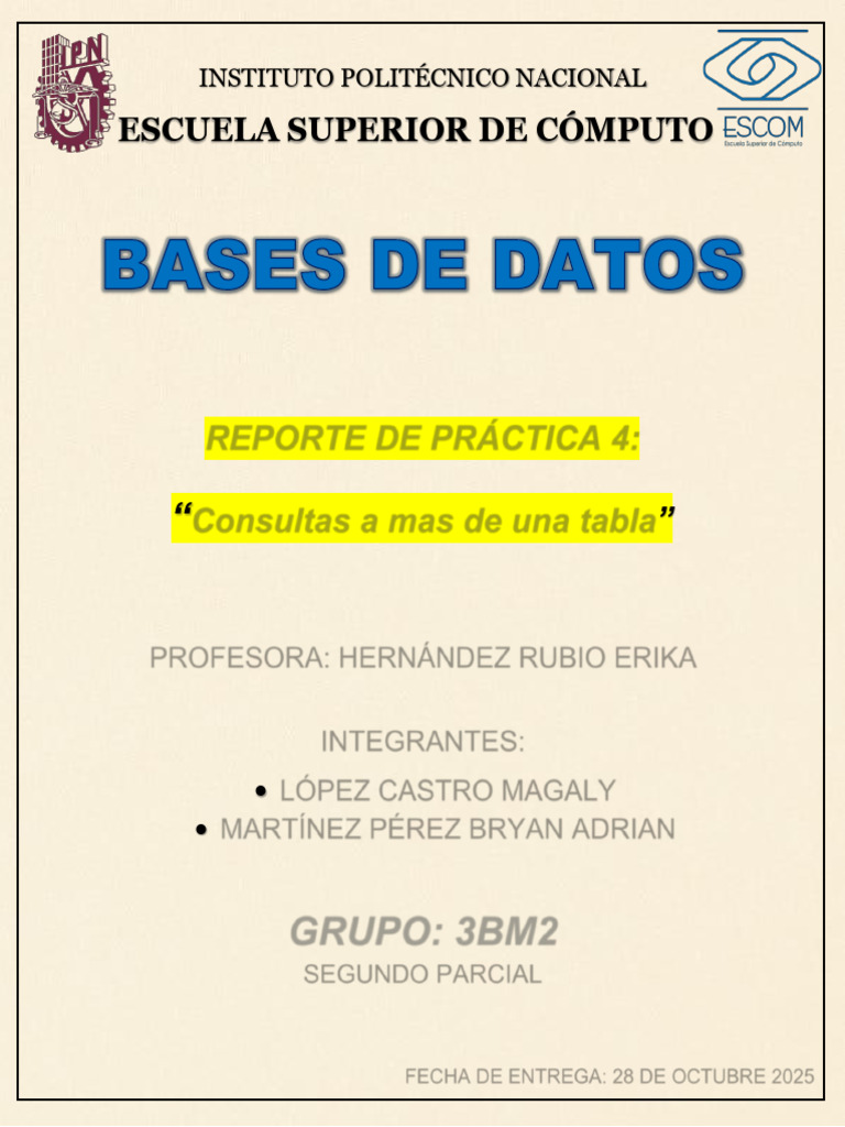Practica4 BD | PDF | SQL | Bases de datos
