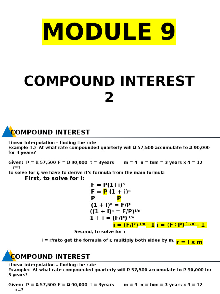 Module 9 Compound Interest 2 | PDF | Compound Interest | Interest