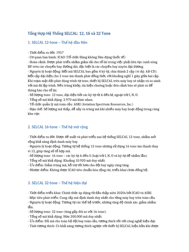 Tong_Hop_SELCAL_12_16_32_Tone_Final | PDF
