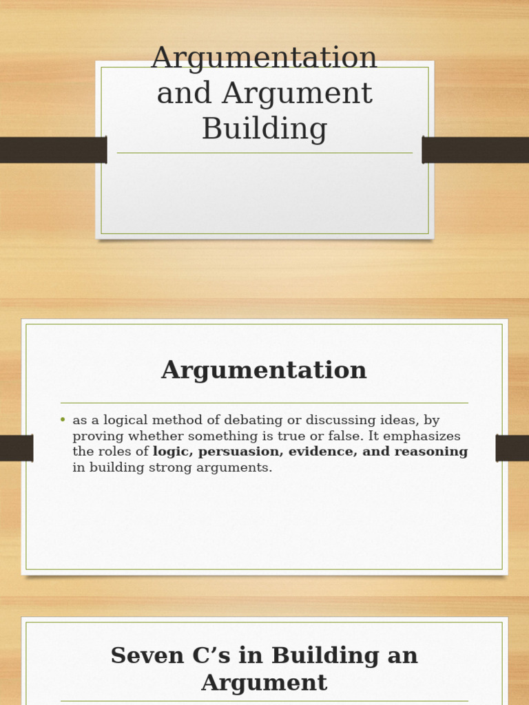 Argumentation and Argument Building | PDF