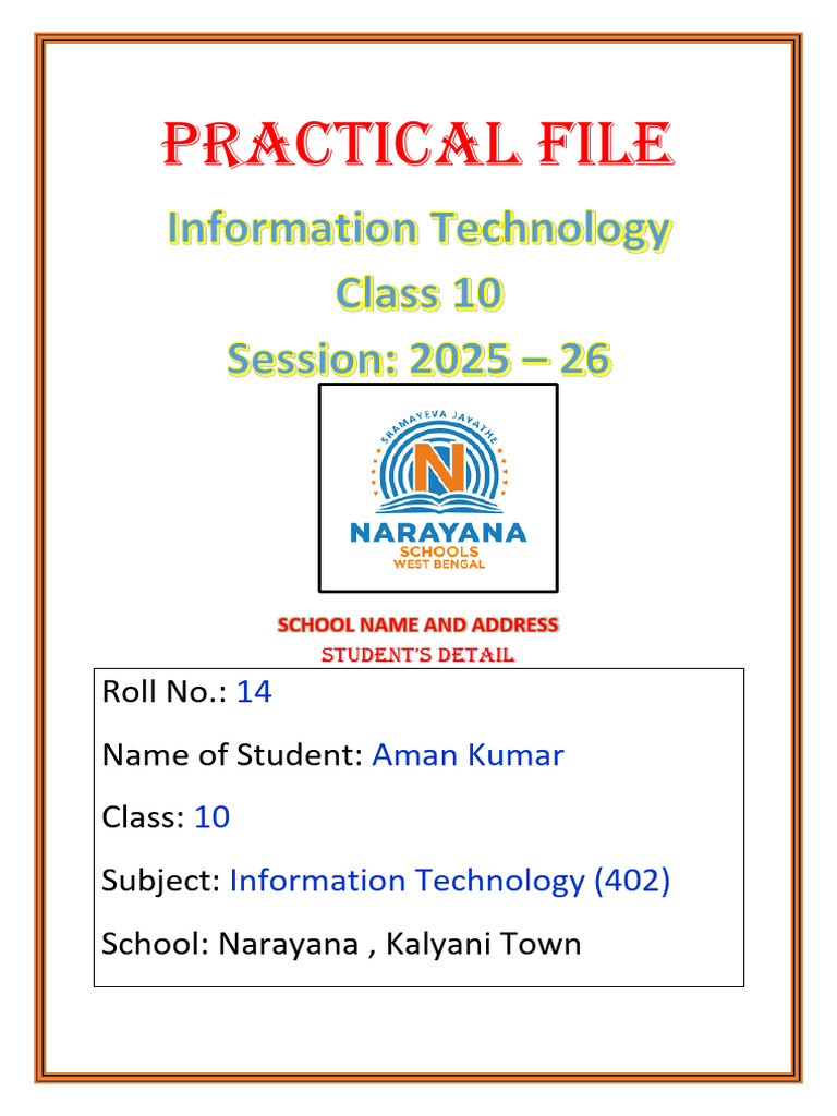 It Practical File 2025 26 Initial Pages | PDF