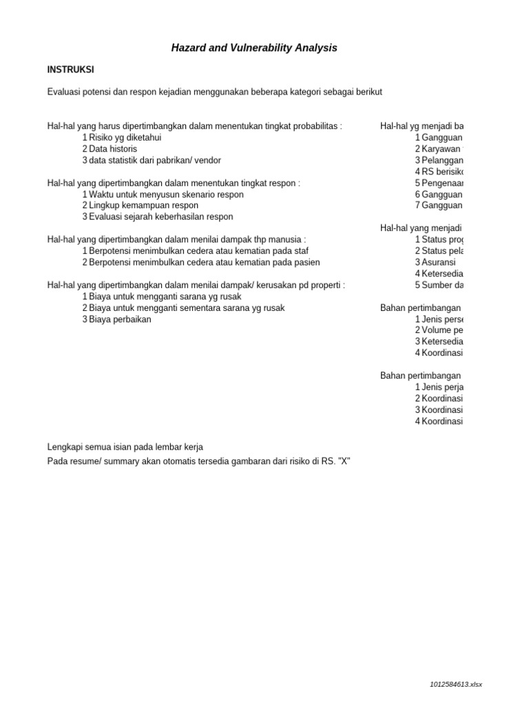 Formulir HVA | PDF