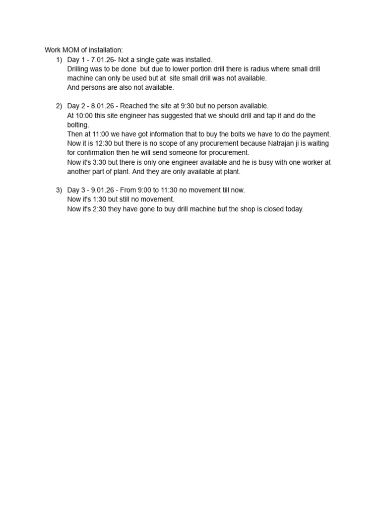 Mom Installation Report | PDF
