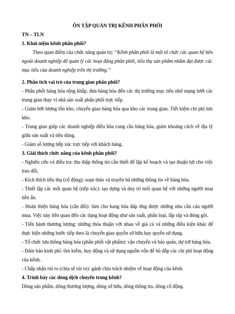 Ôn Tập SCM400 | PDF
