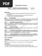 Electrical Drives and Controls Syllabus