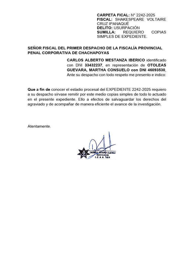 Requiero Copias | PDF