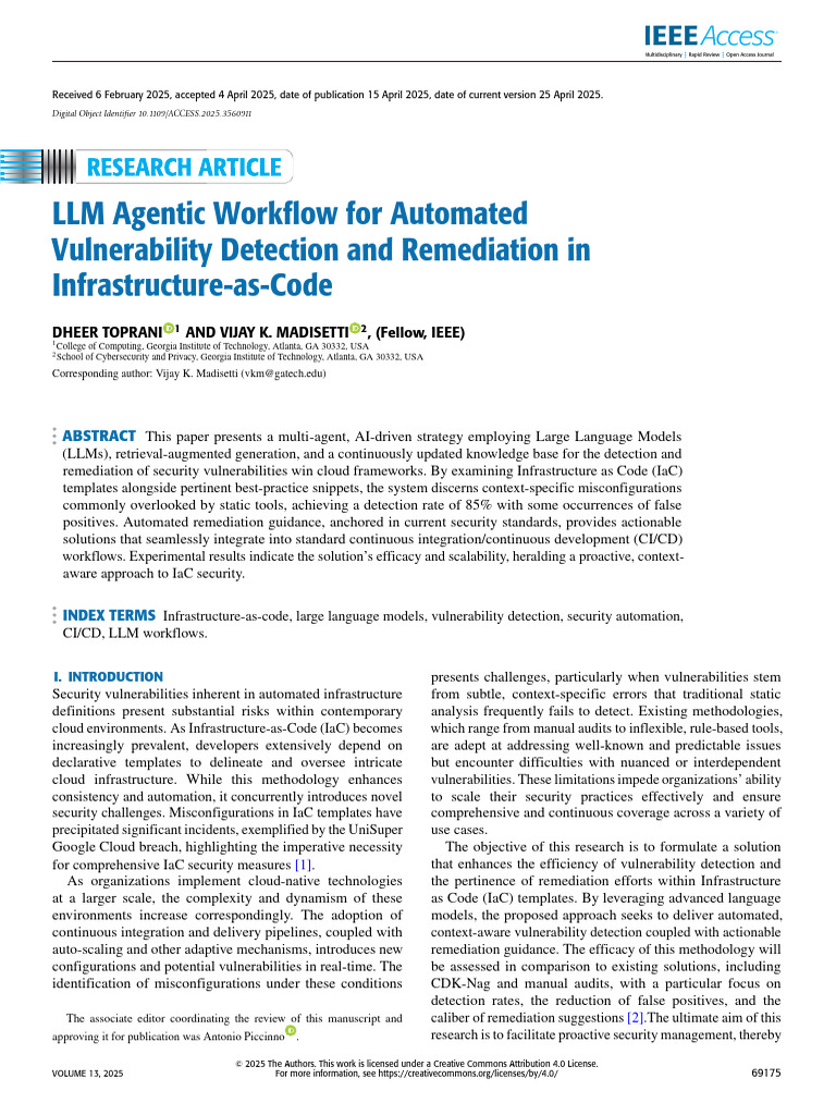 LLM Agentic Workflow For Automated Vulnerability Detection and ...