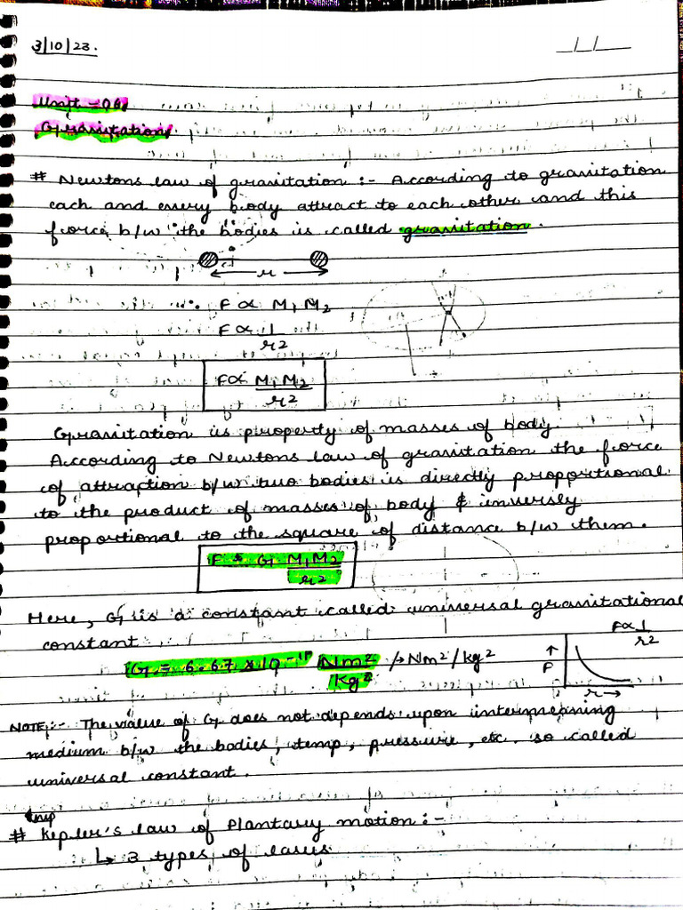 Unit - 6 Gravitation | PDF