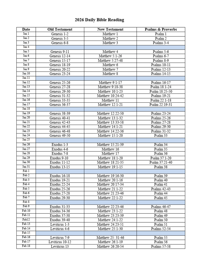 2026 Bible Reading Plan | PDF | Epistle To The Colossians | Ezra