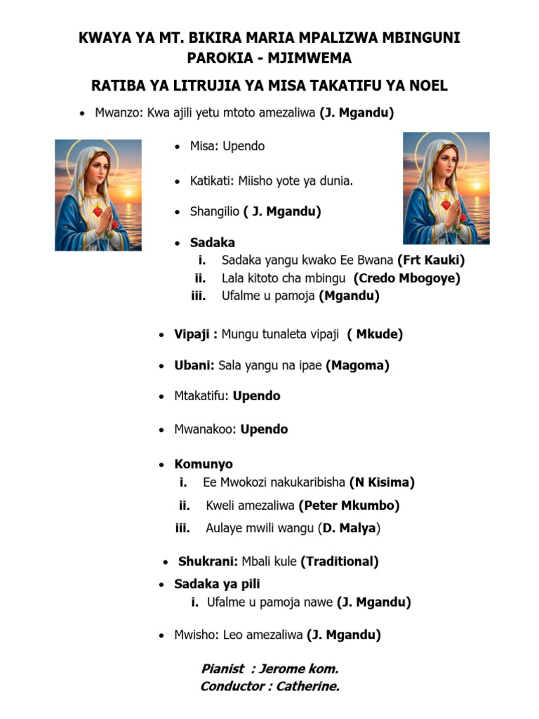 Ratiba Ya Krismas | PDF