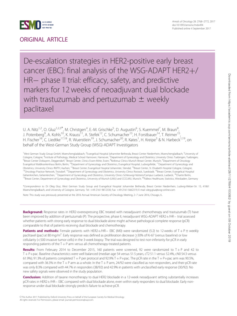 ADAPT Trial Her2 Positive | PDF | Clinical Medicine | Health Care