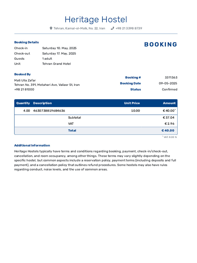 2 Booking | PDF