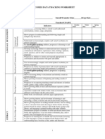 Outcomes Data Tracking Worksheet