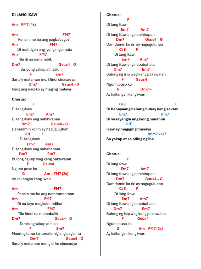 Di Lang Ikaw (Chords) | PDF