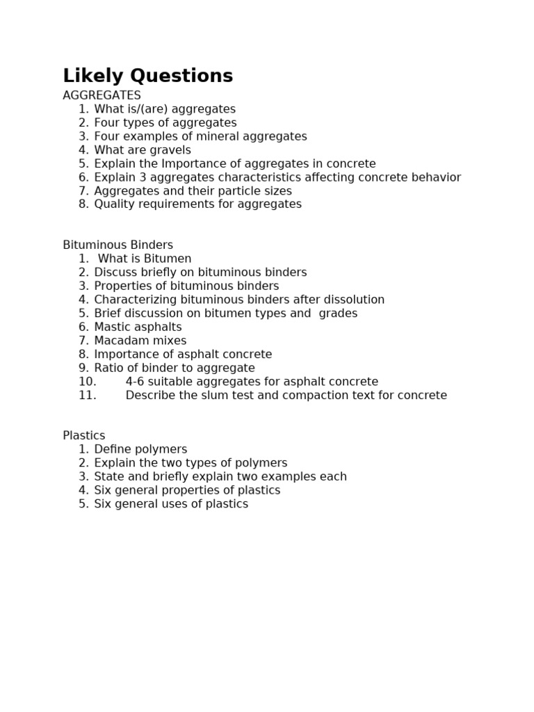 Likely Questions | PDF