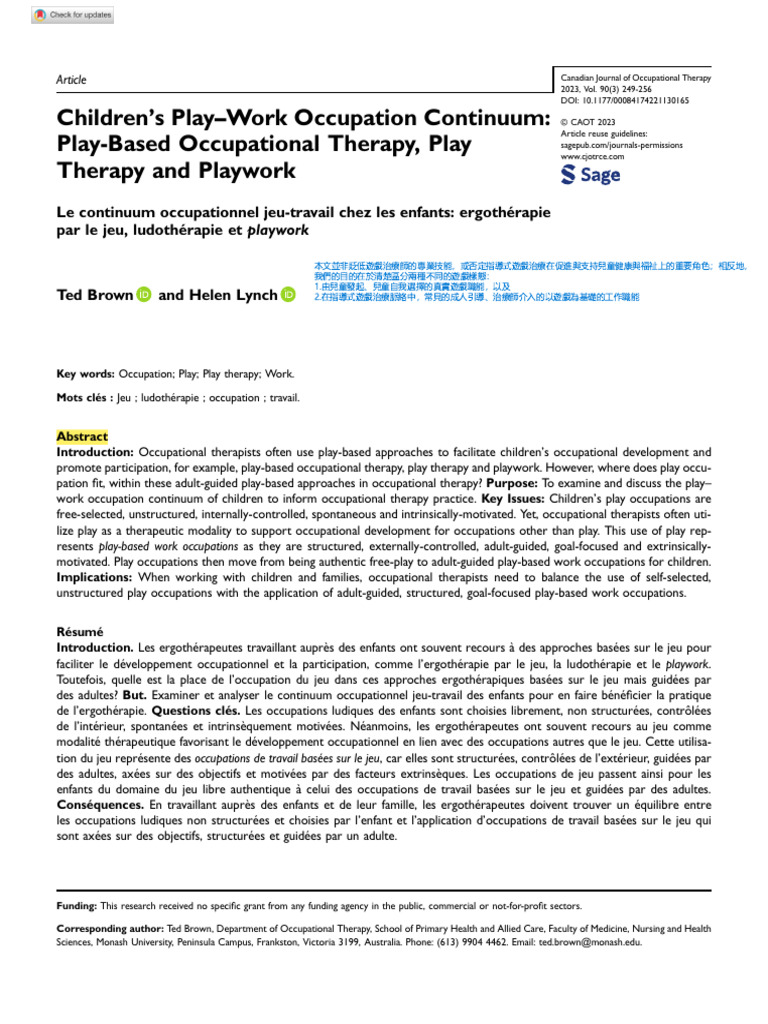 00084174221130165 | PDF | Psychotherapy | Play Therapy