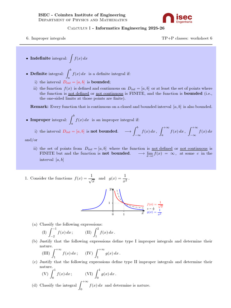 6 Improper-Integrals ENG | PDF | Mathematical Relations | Functions And ...