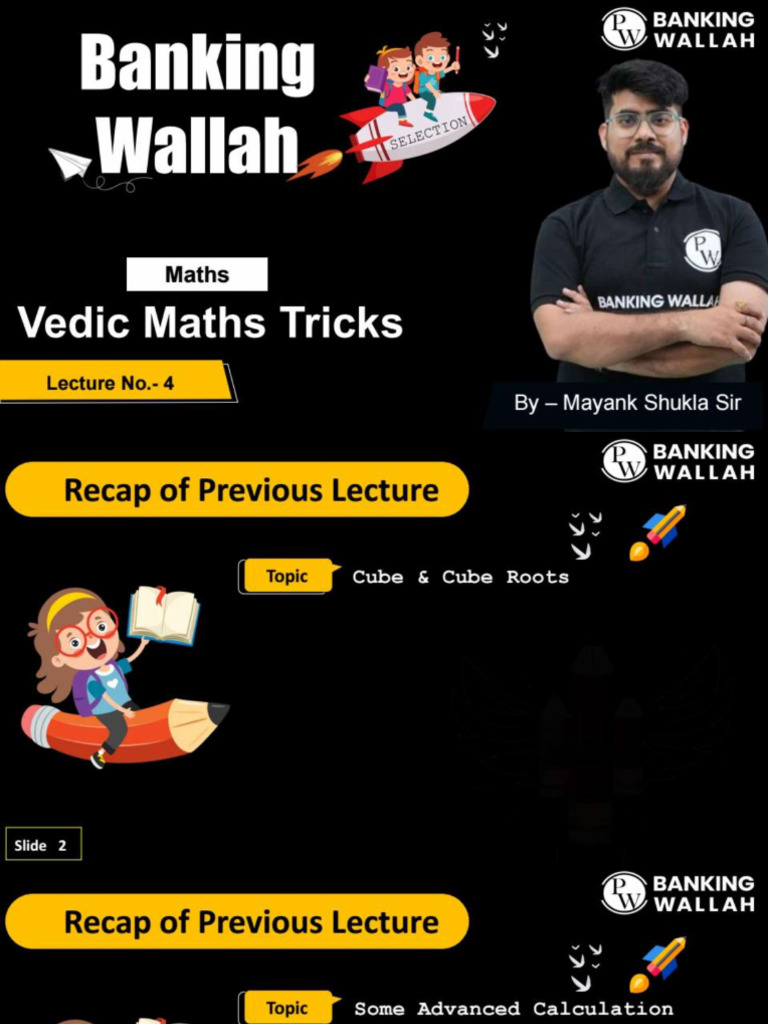 Vedic Maths Tricks - Calculations Techniques 04 - Class Notes | PDF