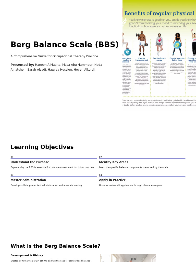 Berg Balance Scale BBS 3 | PDF | Balance (Ability) | Occupational Therapy