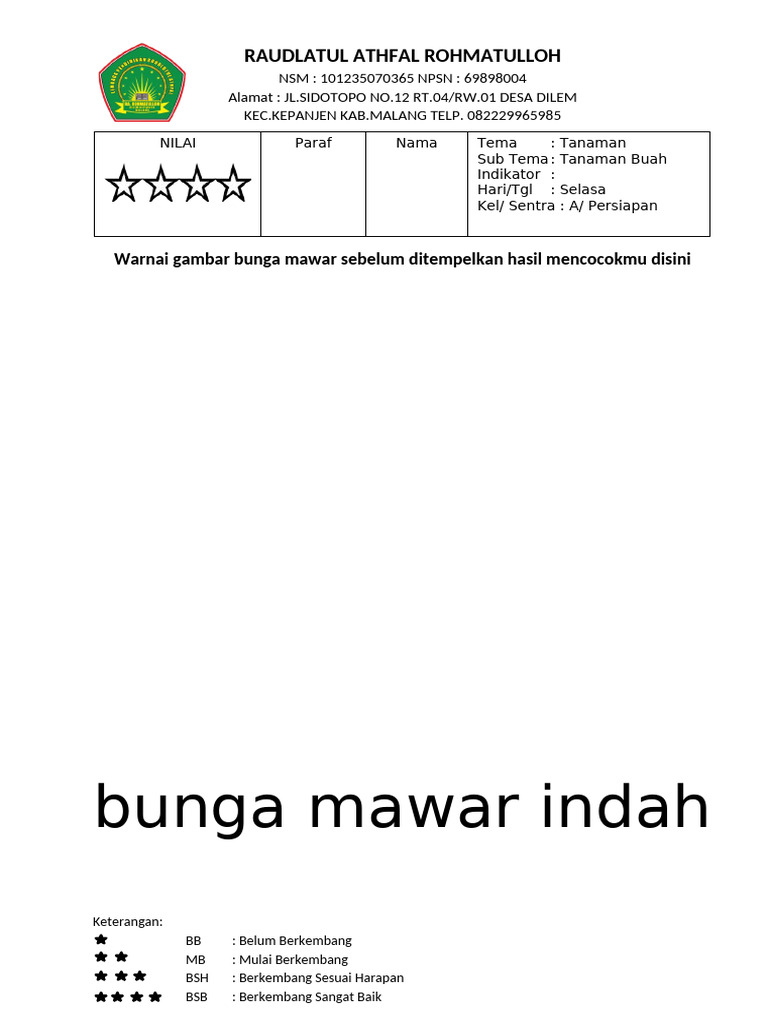 Portofolio KBDR-II Minggu 3 (Sentra Persiapan) | PDF