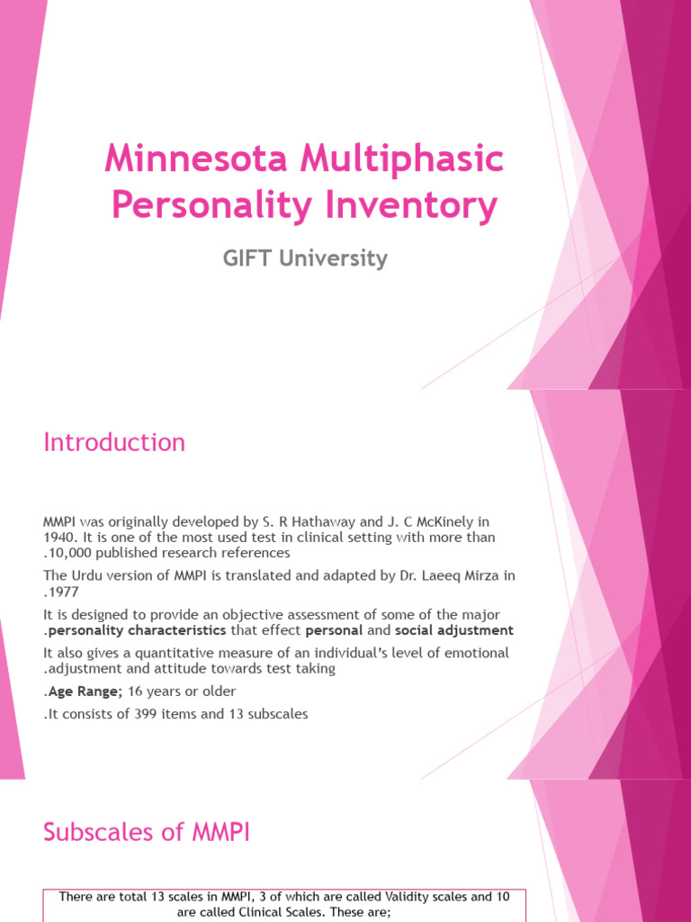 Minnesota Multiphasic Personality Inventory | PDF | Paranoia | Psychology