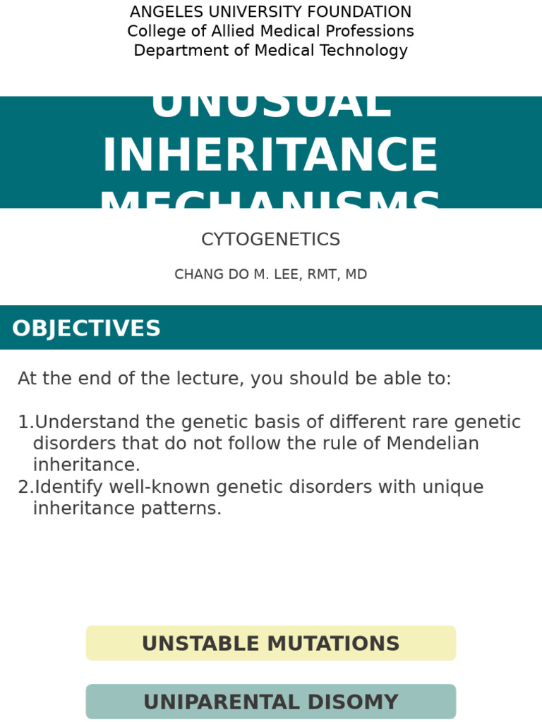 Topic 6 - Unusual Inheritance Mechanism | PDF | Mitochondrion | Genetic ...
