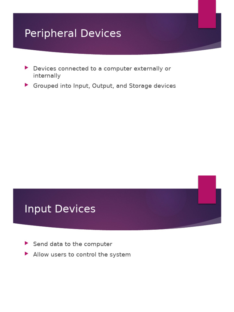 Presentation 3 - Peripheral Devices | PDF