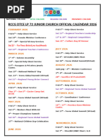 RCCG Junior Church Events 2026 Calendar | PDF