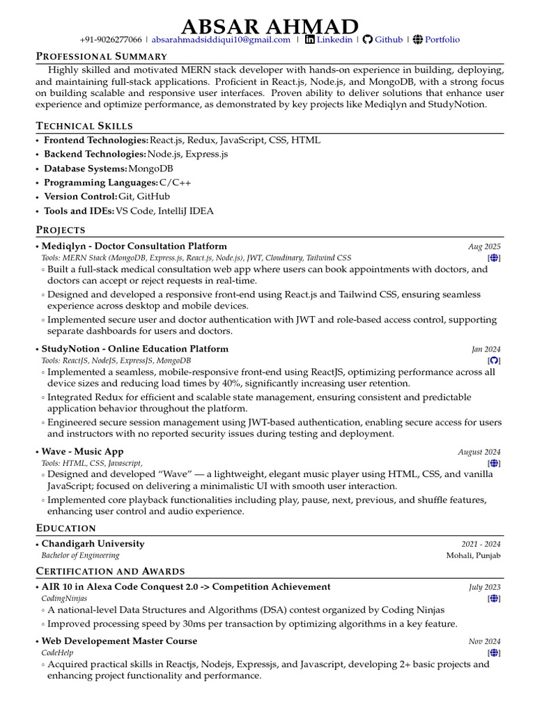 Absar Ahmad R (1) | PDF | Computing | Computer Engineering