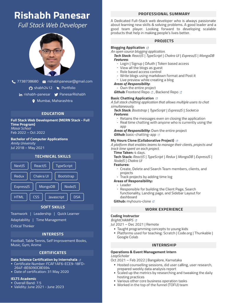 Rishabh Panesar Resume | PDF | Software | Computing