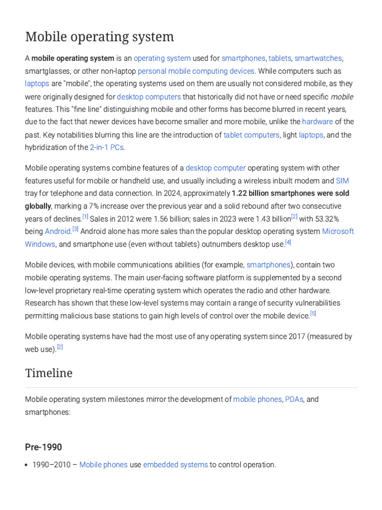 Mobile Operating System PG Courses | PDF | Android (Operating System ...