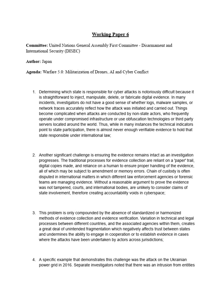 Japan - Working Paper 6 | PDF | Computing | Cyberwarfare
