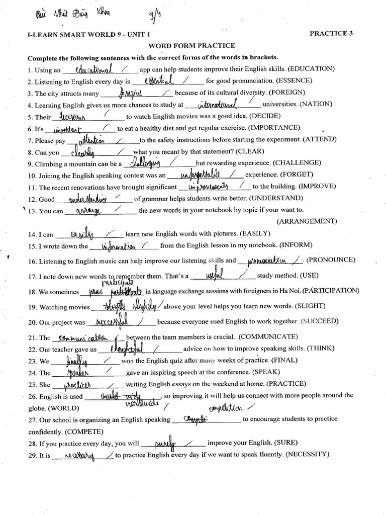 Unit 1 - Practice 1 | PDF