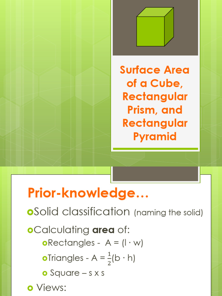 Lesson 5_Surface Area of a Cube, Rectangular Prism, and Rectangular ...