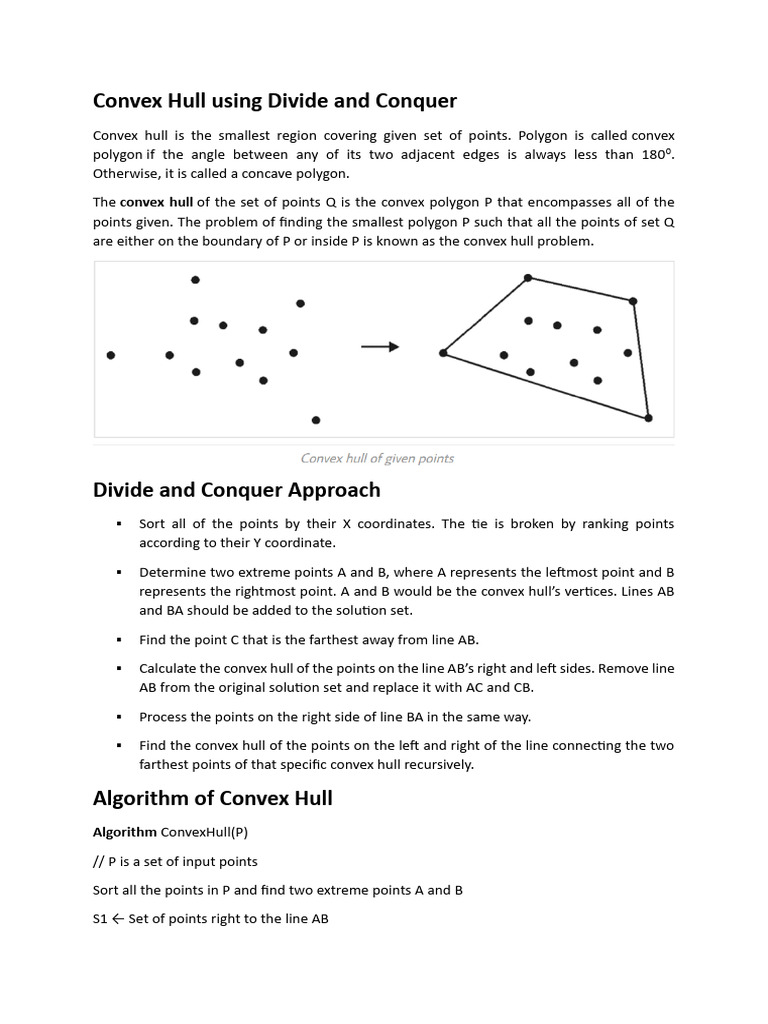 Convex Hull Using Divide and Conquer | PDF | Convex Set | Algorithms ...