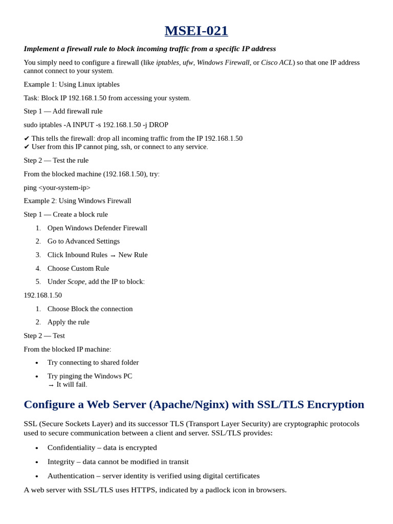 MSEI O21 June 2025 Practical | PDF | Transport Layer Security | Public ...
