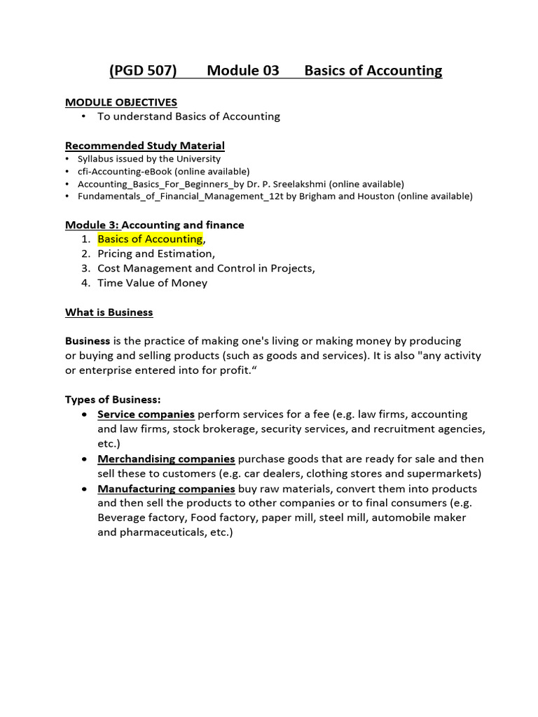 Notes Accounting and Costing | PDF | Debits And Credits | Balance Sheet
